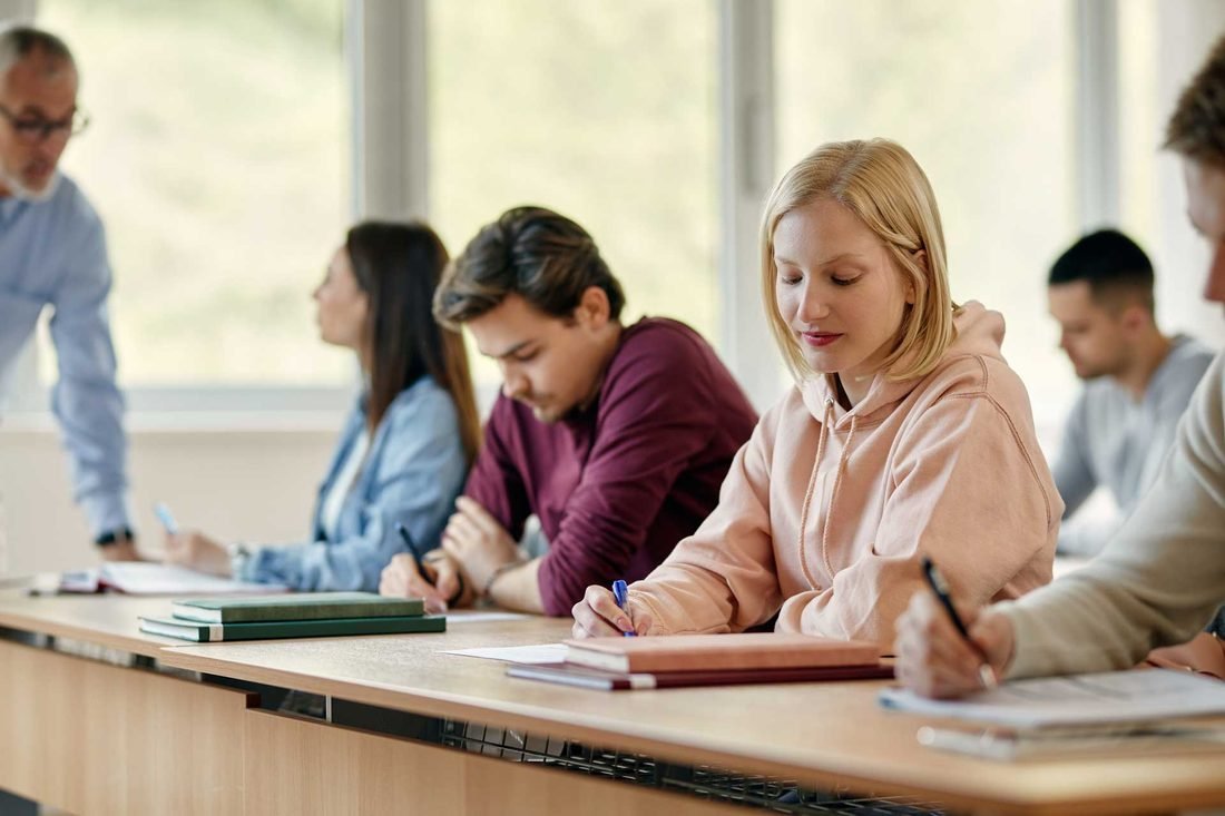 Students learning together in a classroom